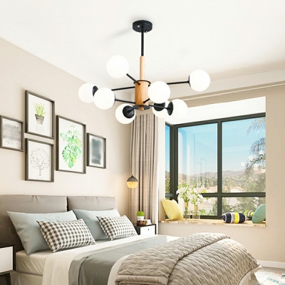 Wood Suspension Pendant Light Modern Minimalism Hanging Lamps for Living Room
