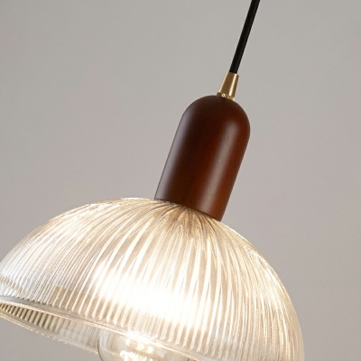 1-Light Down Lighting Pendant Minimalistic Style Cone Shape Wood Hanging Ceiling Lights