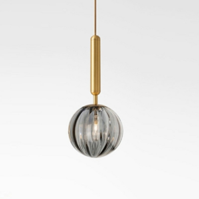 1-Light Hanging Lighting Contemporary Style Ball Shape Metal Pendant Light Fixture