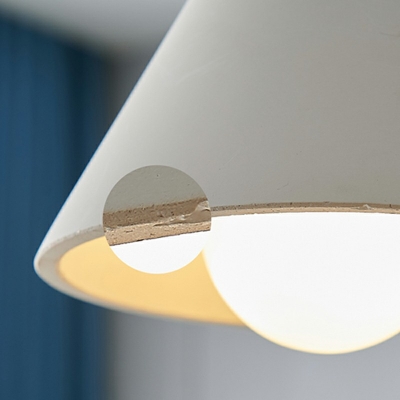 1-Light Pendant Lights Contemporary Style Cone Shape Wood Hanging Light Kit