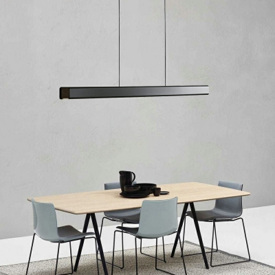 Contemporary Linear Island Lighting Fixtures Minimalism Hanging Pendant for Living Room
