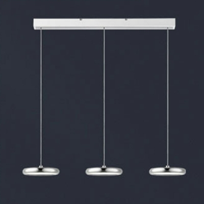 Disk Pendant Light Fixtures Modern Style Metal 3-Lights Hanging Light in Silver