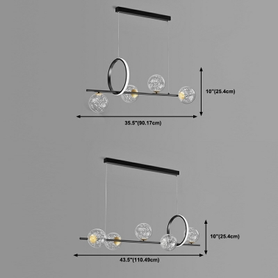 Glass Linear Chandelier Lighting Fixtures Modern Island Pendant Lights for Living Room