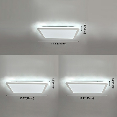 Modern Geometric Flush Light Metal 1-Light Flush Mount Lamp in White