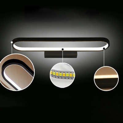 Modern Oval Wall Sconce Lights Metal 1-Light Sconce Lights for Bathroom