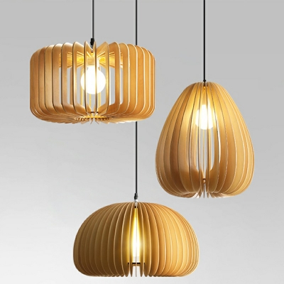 Modern Wood Hanging Pendant Lights Nordic Minimalist Suspension Lamp for Living Room