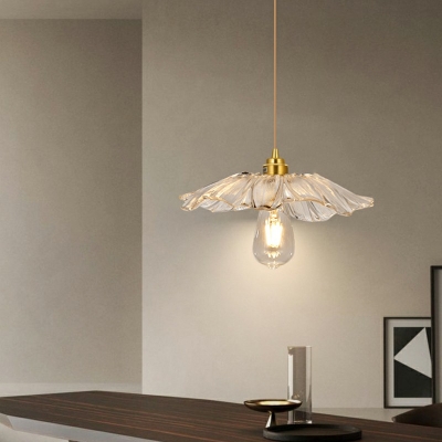 1 Light Bowl Pendant Lighting Fixtures Modern Style Glass Hanging Light Fixtures in Beige