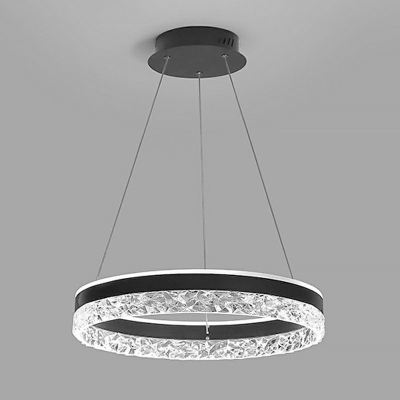 1-Light Circular Chandelier Lights Contemporary Metal Chandelier Lighting