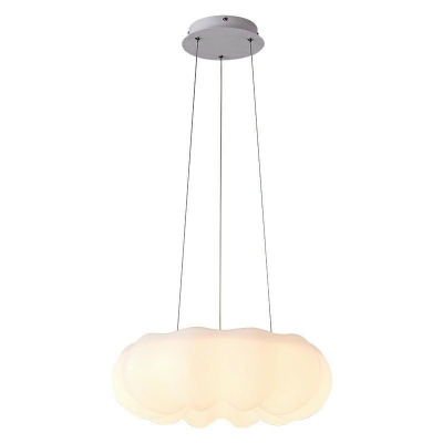 1-Light Cloudy Chandelier Lights Contemporary Plastic Chandelier Lighting in White