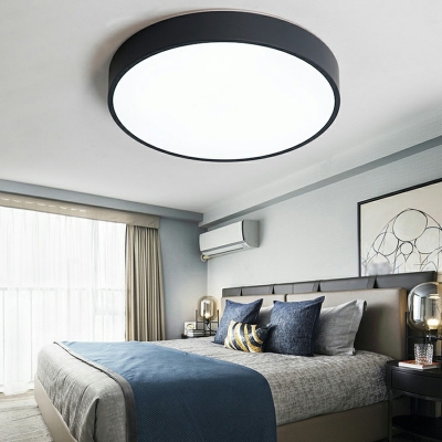 1-Light Flush Mount Lights Minimalism Style Round Shape Metal Ceiling Lighting