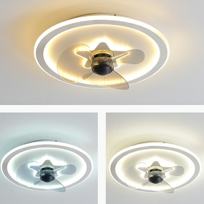 1 Light LED Flush Mount Light Modern Style Metal and Acrylic Third Gear Flush Ceiling Light for Children's room