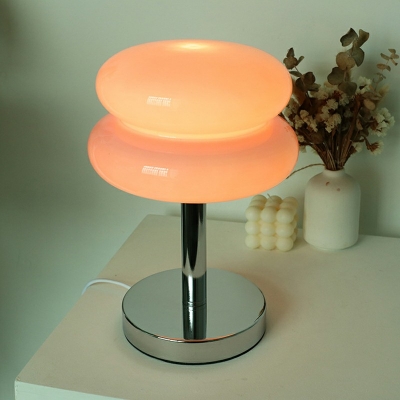 1-Light Nightstand Lamp Minimalism Style Glass Table Lamps for Bedroom