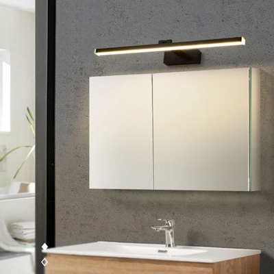 1-Light Wall Light Fixture Contemporary Style Linear Shape Metal Vanity Lighting