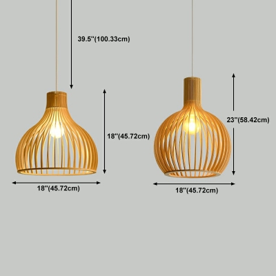 Contemporary Wood Pendant Light 1 Light Ceiling Pendant Light for Living Room