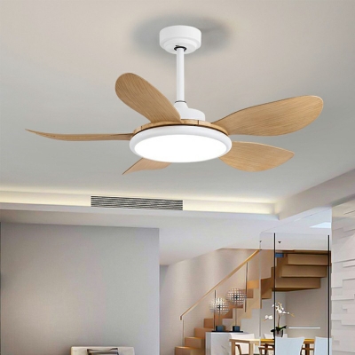 Fan Pendants Light Metal and Wood Modern Hanging Ceiling Light for Living Room