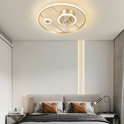 Geometric Ceiling Fan Light Metal LED Ceiling Fan for Kid’s Room