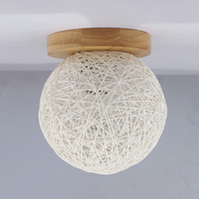 Globe Asian Style Flush Mount Ceiling Light Fixtures Modern Close to Ceiling Lamp for Bedroom