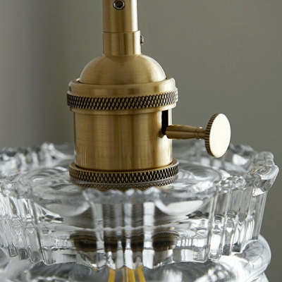Modern Style Cylinder Pendant Light Cognac Glass 1-Light Pendant Lighting in Beige