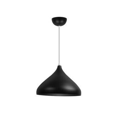 Modern Style Hemisphere Pendant Ceiling Lights Metal 1-Light Hanging Ceiling Light in Black