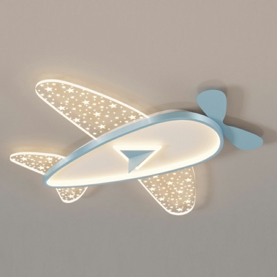 Modern Style Plane Flush Light Fixtures Acrylic 5-Lights Flush Mount Fixture in Blue