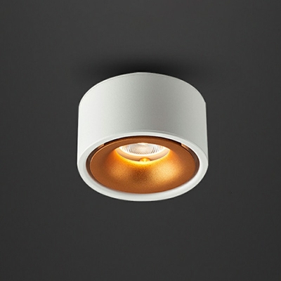 Rounded Flush Mount Light Modern Style Metal 1-Light Flush Light Fixtures in Black
