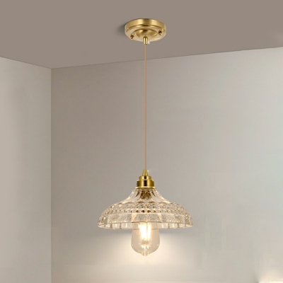 1 Light Bowl Pendant Lighting Fixtures Modern Style Glass Hanging Light Fixtures in Beige