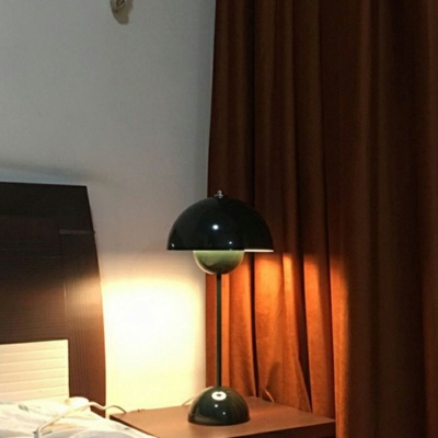 1-Light Nightstand Lamps Contemporary Style Dome Shape Metal Table Light