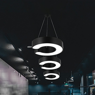 1-Light Pendant Lights Modernism Style Circle Shape Metal Hanging Ceiling Light