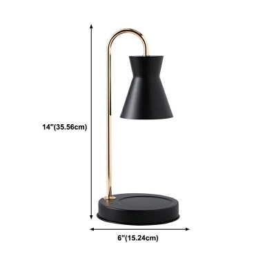 1-Light Table Lamp Mid-Century Modern Style Cone Shape Metal Dining Table Light (without Aromatherapy Candles)