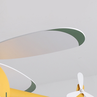2-Light Chandelier Light Kids Style Airplane Shape Metal Third Gear Pendant Lighting Fixtures