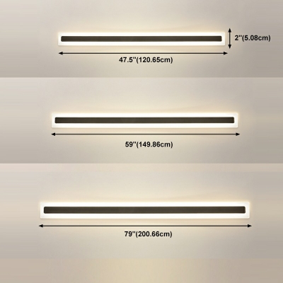Black Rectangular Wall Sconce Lighting Modern Style Metal 1 Light Wall Light Sconce