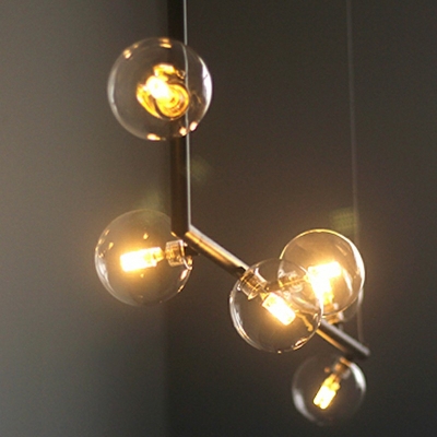 Black Vintage Chandelier Lighting Fixtures Industrial Glass Island Pendant Lights for Bedroom