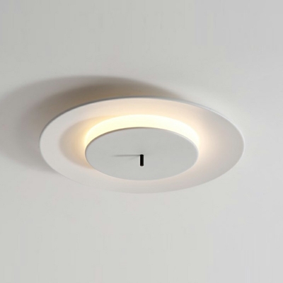 Contemporary Third Gear Round Flush Mount Light Fixtures Acrylic and Metal Led Flush Light