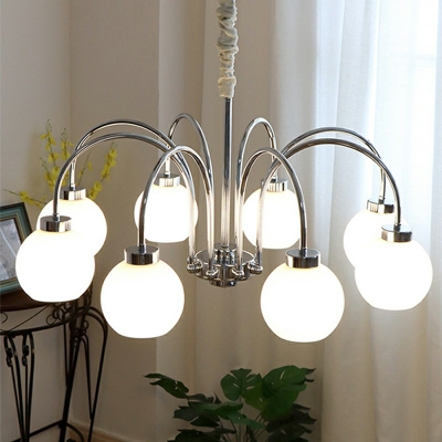 Glass and Metal Chandelier Pendant Light Modern Nordic Hanging Ceiling Light for Living Room