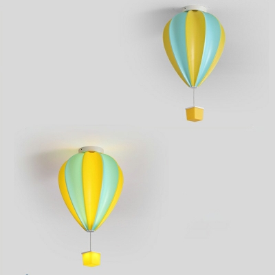 Metal Hot-air Balloon Flush Ceiling Light Modern Style 2 Lights Flush Ceiling Light Fixtures in White