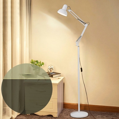Metal Swing Arm Floor Light Simplicity Single Light Floor Lamp for Bedside