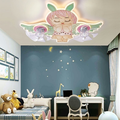Modern Multi-Shapes Ceiling Fan Light Third Gear Metal LED Fan Light for Children’s Room