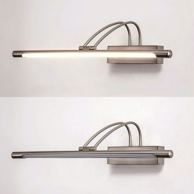 Modern Style Straight Vanity Light Fixtures Metal 1-Light Vanity Lighting in Chrome