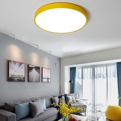 Nordic Style Flush Mount Ceiling Light Metal White Light Flush Mount Lamp for Living Room