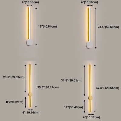 Rectangle Shade Sconce Light Fixture Modern Style Metal 1-Light Wall Light Fixture in Gold