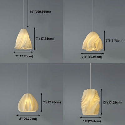 Ridged Pendant Lighting Modern Style Metal 1-Light Pendant Light Kit in Beige