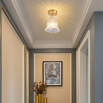 Simple Style Semi Flush Mount Ceiling Light 1-Head Modern Flush Lighting