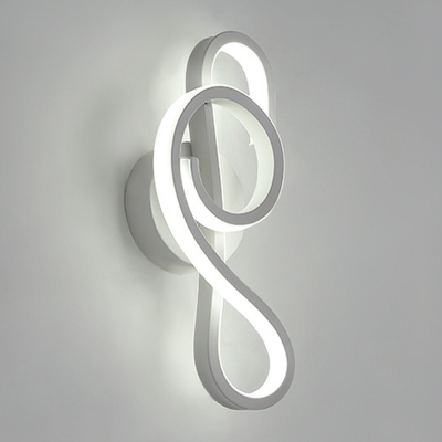 White Bend Wall Light Fixtures Modern Style Metal 1 Light Sconce Light Fixtures