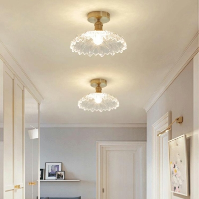 White Glass Flush Mount Ceiling Light Fixtures Modern Close to Ceiling Lighting for Bedroom