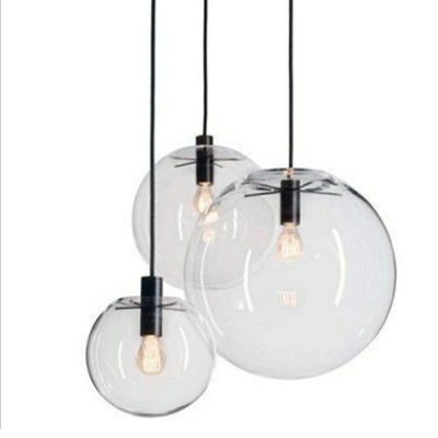 1-Light Hanging Ceiling Lights Minimalism Style Ball Shape Metal Pendant Lighting