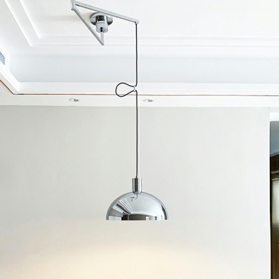 1-Light Hanging Lights Modernist Style Dome Shape Metal Down Lighting