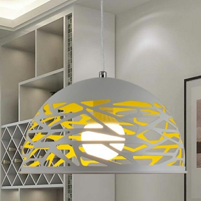 1-Light Pendant Lighting Industrial Style Dome Shape Metal Hanging Lights