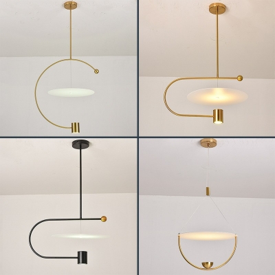 1-Light Pendant Lighting Minimalism Style Geometric Shape Metal Warm Light Hanging Ceiling Lights