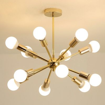 12-Light Chandelier Light Fixture Contemporary Style Sputnik Shape Metal Pendant Lighting Fixtures