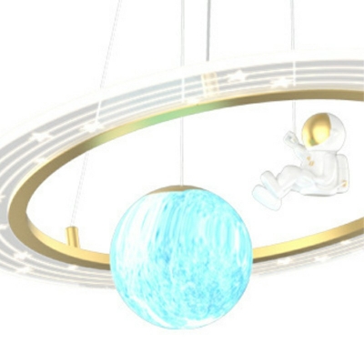 2-Light Chandelier Light Fixture Contemporary Style Circle Shape Metal Pendant Lighting Fixtures